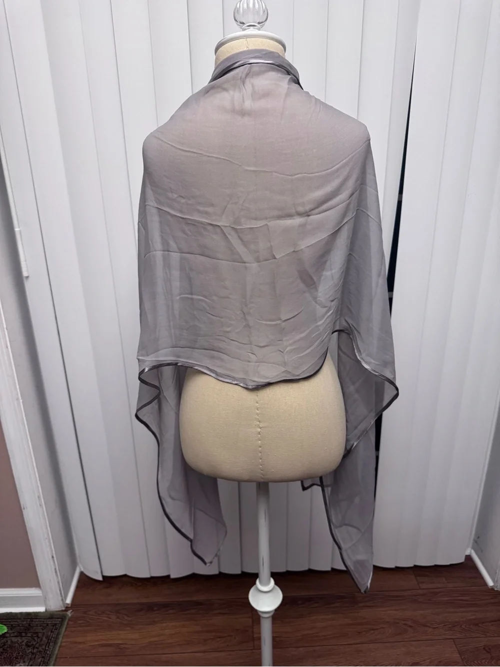 Light Gray Sheer Chiffon Wrap - Women's Scarf
